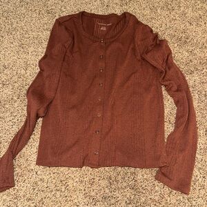 American Eagle Rust Button-Up Top